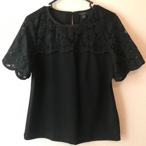 Black blouse with lace detailing